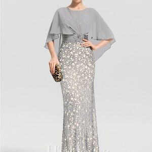 JJs House Silver Lace Dress for any formal occasion